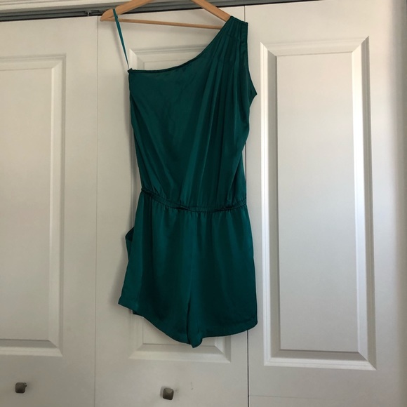 The Limited one shoulder silky teal romper - Picture 3 of 7